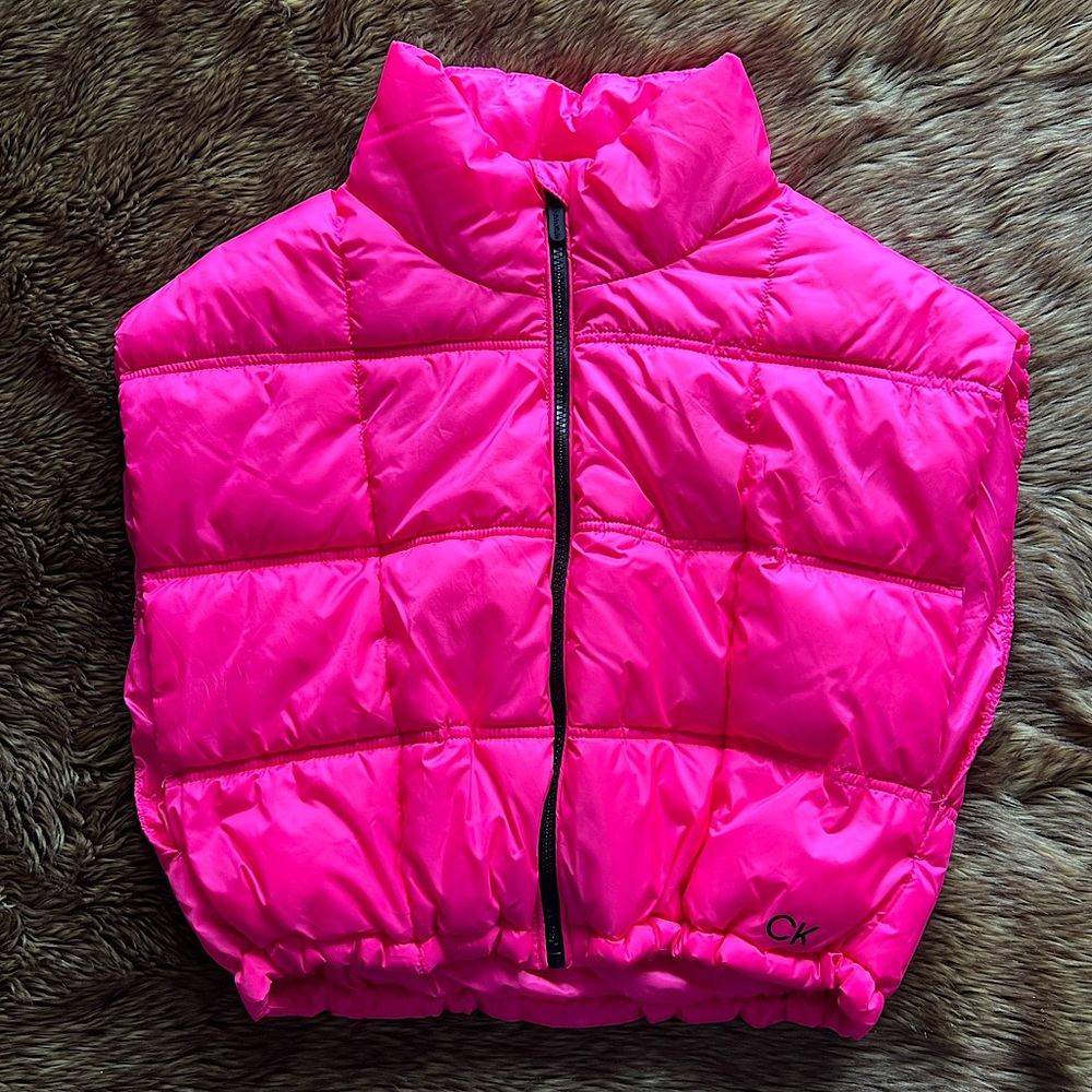 Calvin Klein Performance Neon Pink Quilted Puffer Vest